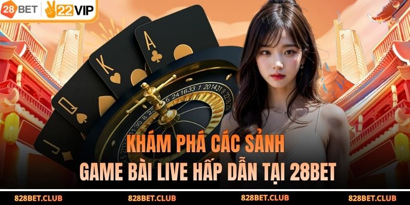 Khám phá các sảnh game bài live hấp dẫn tại 28BET
